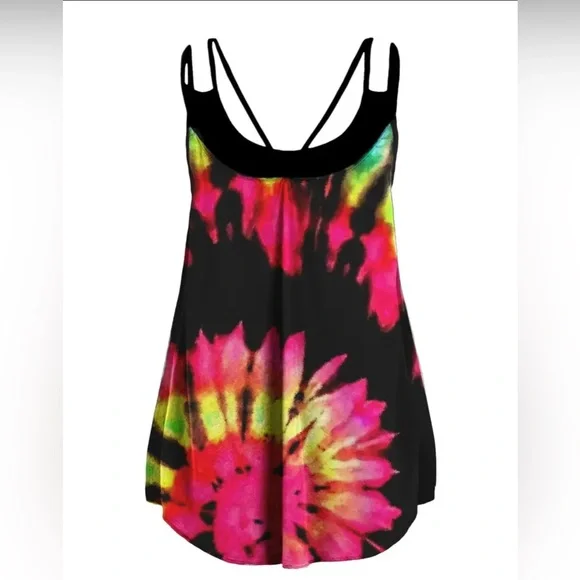 Vibrant Tie-Dye Women's Tank Top - Picture 2 of 3